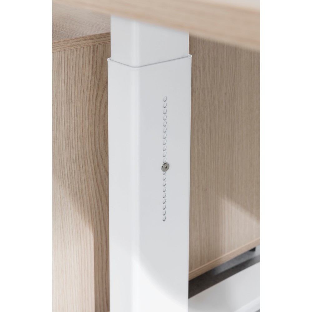 Produktabbildung Nr. 3: Hammerbacher Manuell höhenverstellbarer Schreibtisch, C-Fuss, BxT 1.600 x 800 mm, weiss