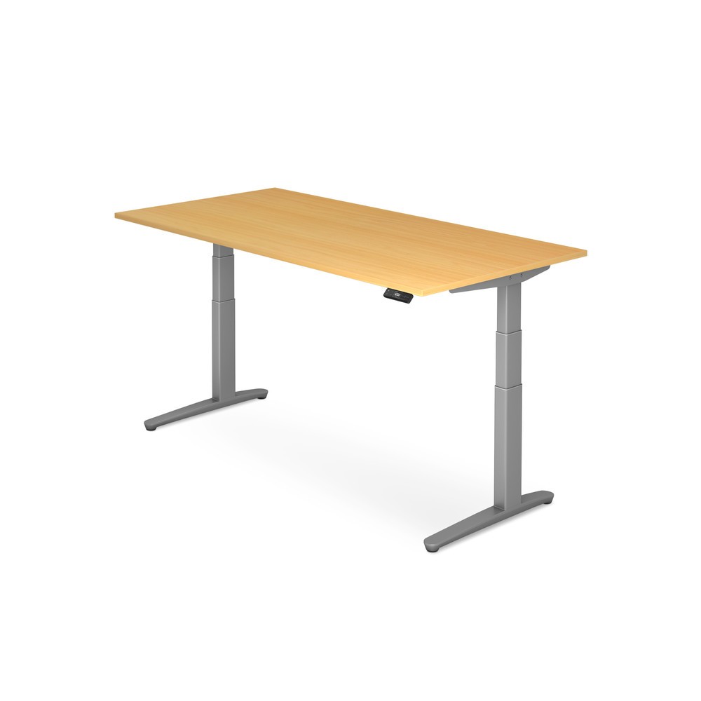 Produktabbildung Nr. 1: Hammerbacher Elektrisch höhenverstellbarer Schreibtisch, mit Memoryschalter, C-Fuss, BxT 1.600 x 800 mm, Buche
