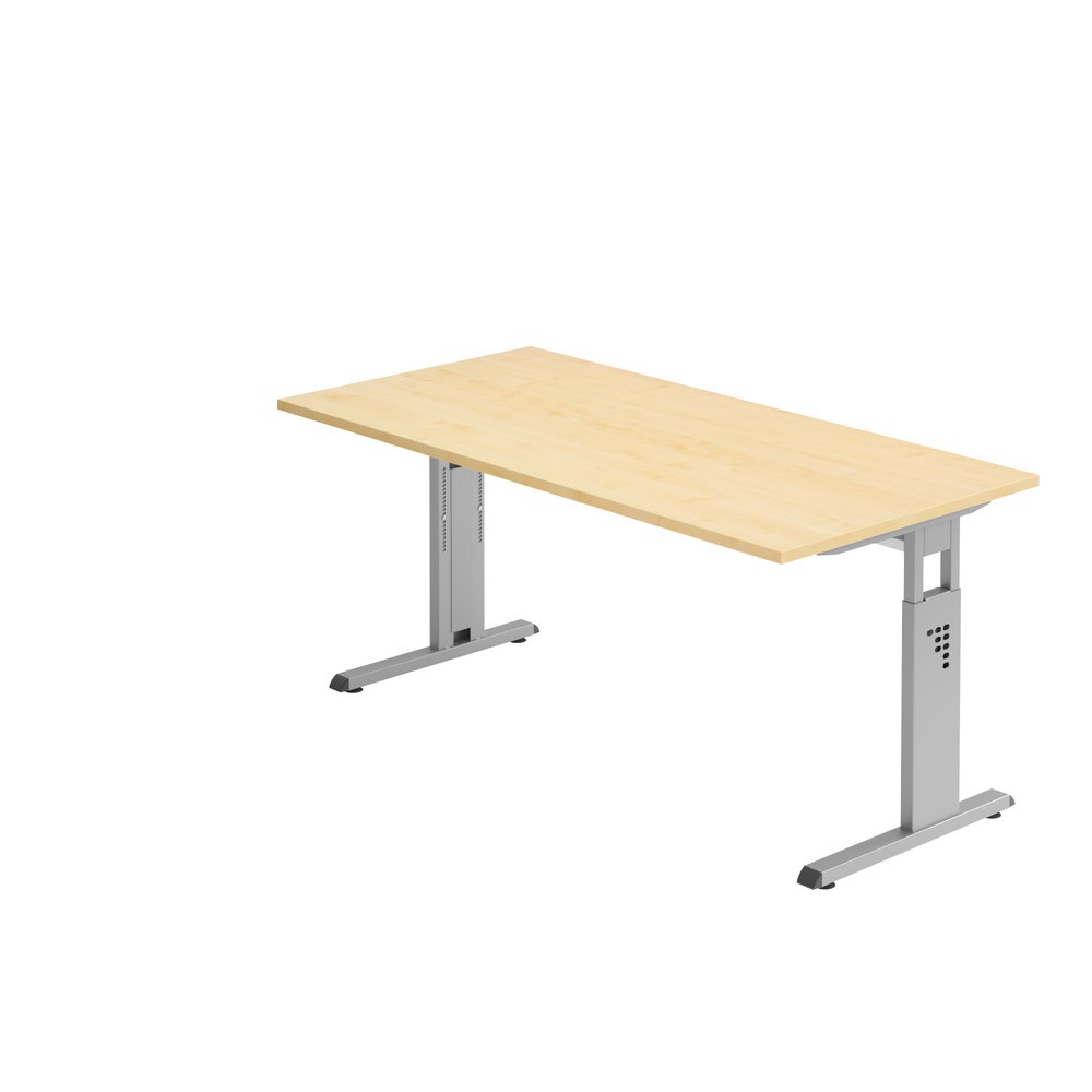 Produktabbildung Nr. 1: Hammerbacher Manuell höhenverstellbarer Schreibtisch Solid, C-Fuss, BxT 1.600 x 800 mm, Ahorn