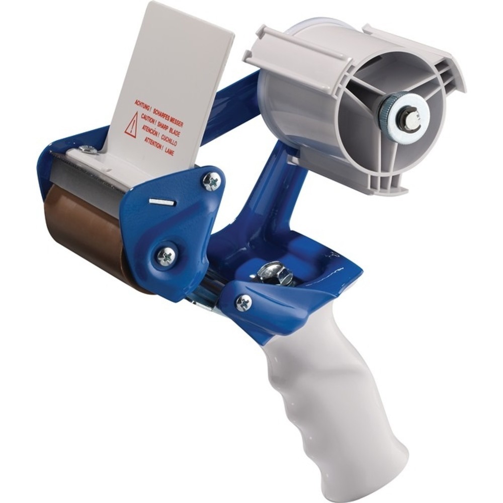 Produktabbildung: Handabroller Profi K75B, blau/weiss, Metall, für Bandbreite bis 75 mm
