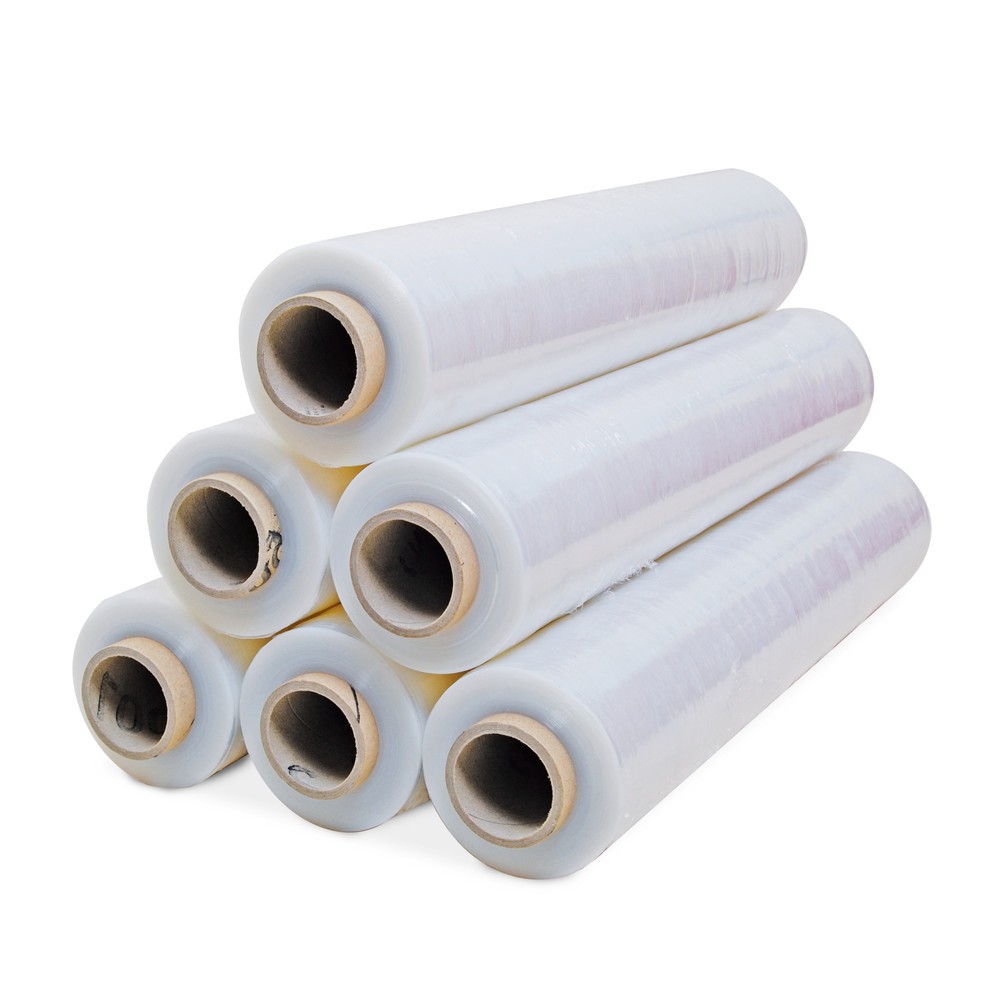 Produktabbildung: Handstretchfolie, BxL 400 mm x 600 m, vorgedehnt, Stärke 8 µm