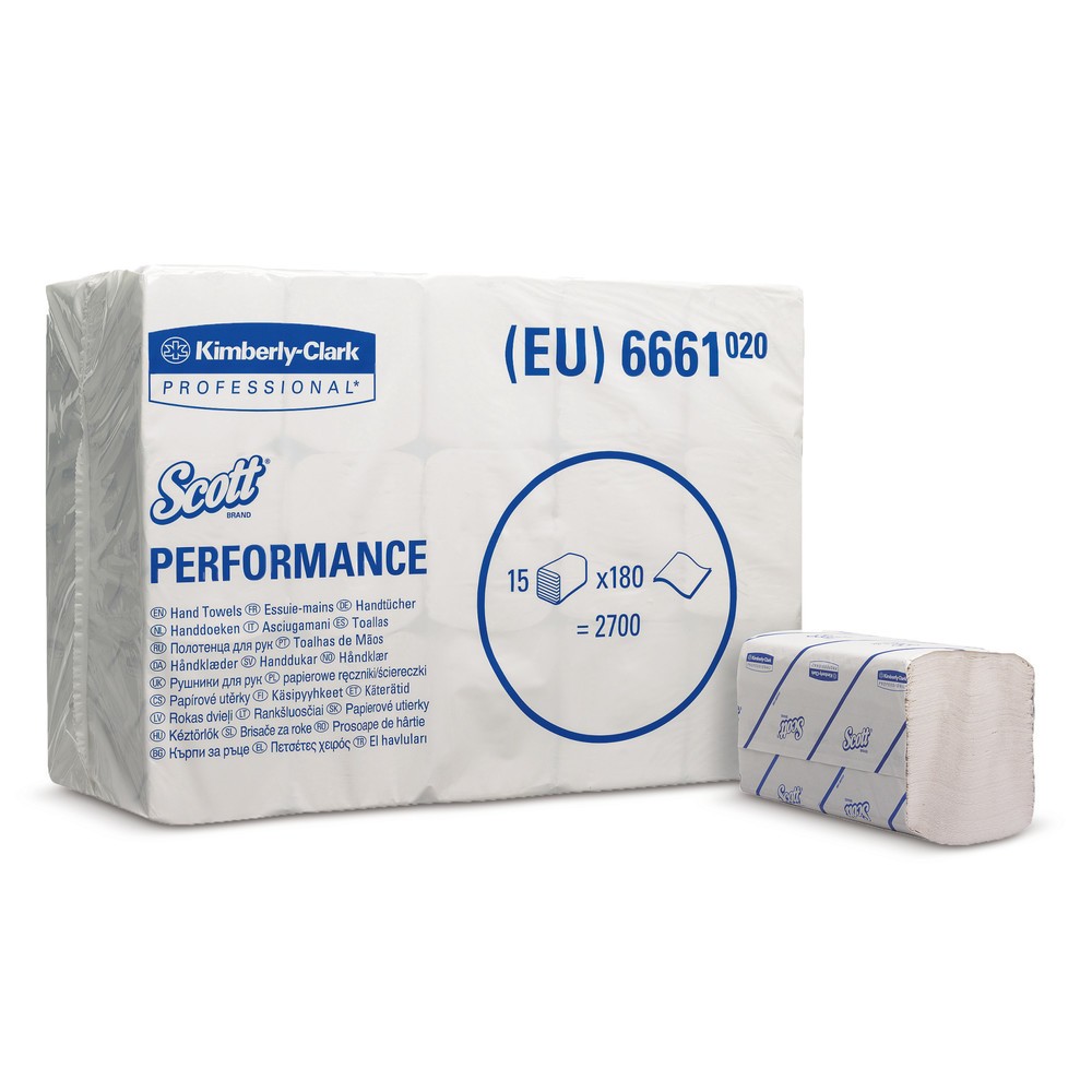 Produktabbildung: Handtücher SCOTT® für Handtuchspender Kimberly-Clark®, Interfold/Medium, 3.180 Tücher, weiss