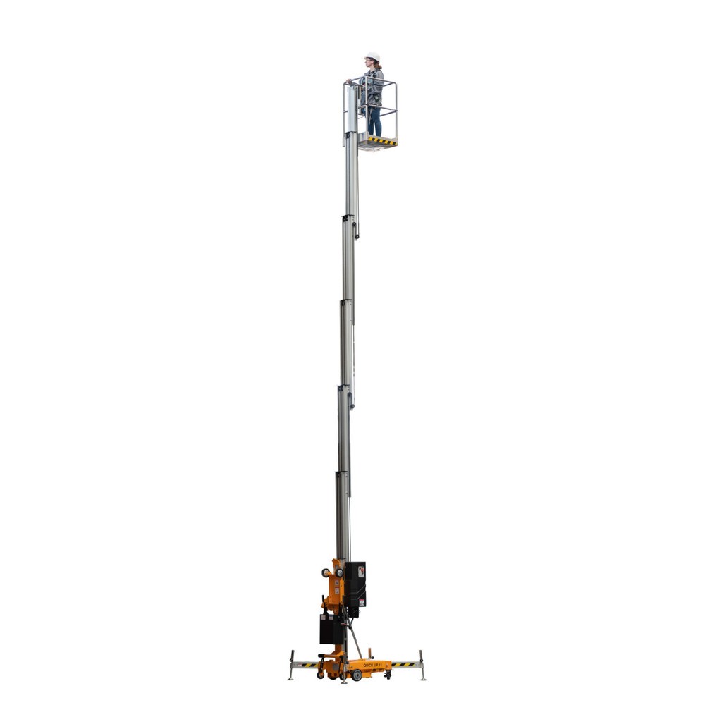 Haulotte Personenlift mit Teleskopmast QUICKUP 11 DC, Arbeitshöhe 10,8 m, Batteriebetrieb (Gleichstrom) Produktabbildung: Haulotte Personenlift mit Teleskopmast QUICKUP 11 DC, Arbeitshöhe 10,8 m, Batteriebetrieb (Gleichstrom)