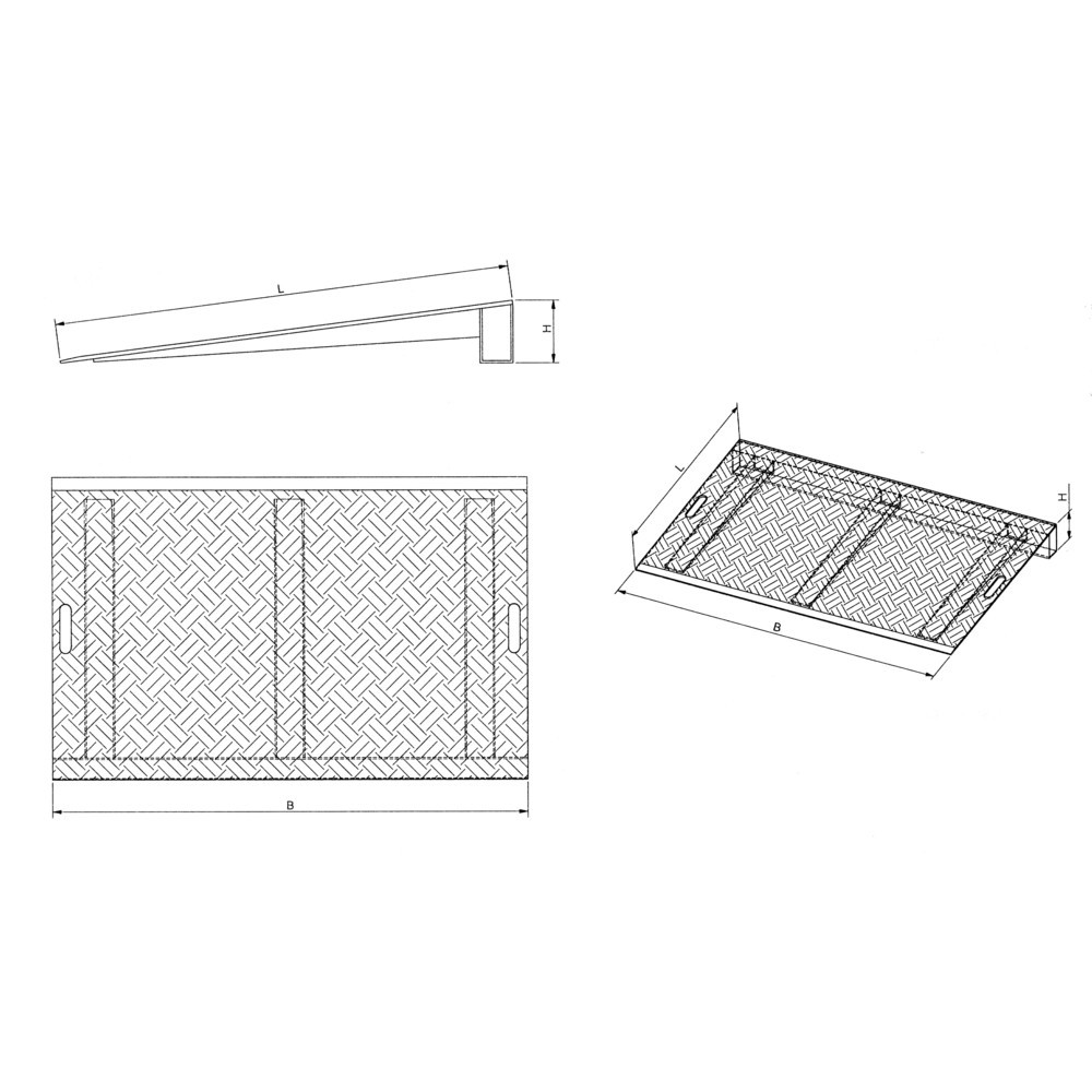 Produktabbildung Nr. 2: Hayon à cale en aluminium, capacité de charge de 3 000 kg, différence de hauteur possible de 30 à 70 mm