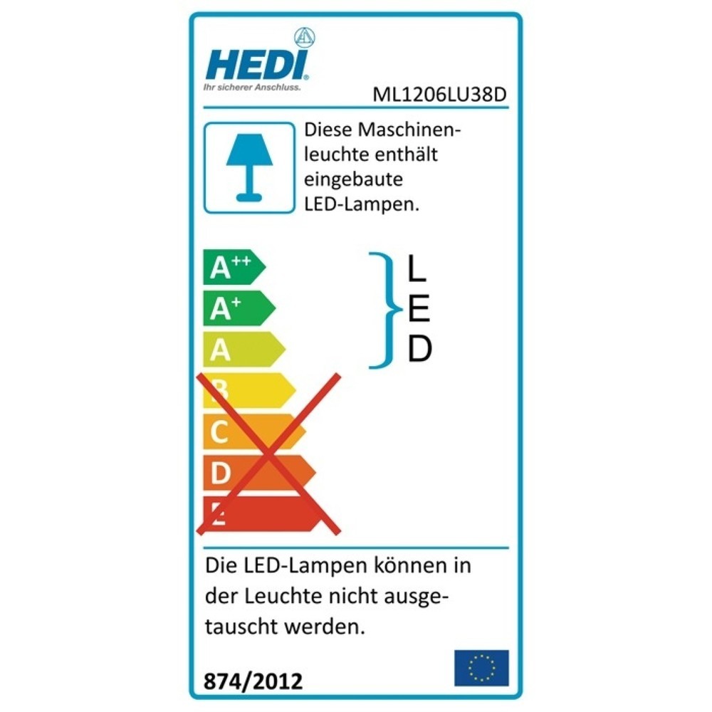 Produktabbildung Nr. 2: HEDI Arbeits-/Maschinenleuchte, 550 lm, 6 W, IP20 2 x 1 mm² H05RN-F