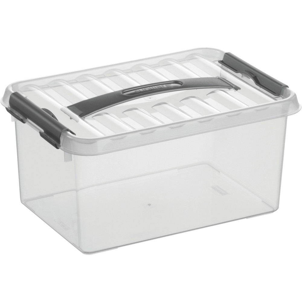 Produktabbildung: helit Aufbewahrungsbox "the q-line", mit Deckel u. Tragegriff