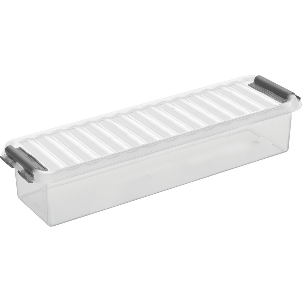 Produktabbildung Nr. 1: helit Aufbewahrungsbox "the q-line", mit Deckel, 0,9 Liter, transparent
