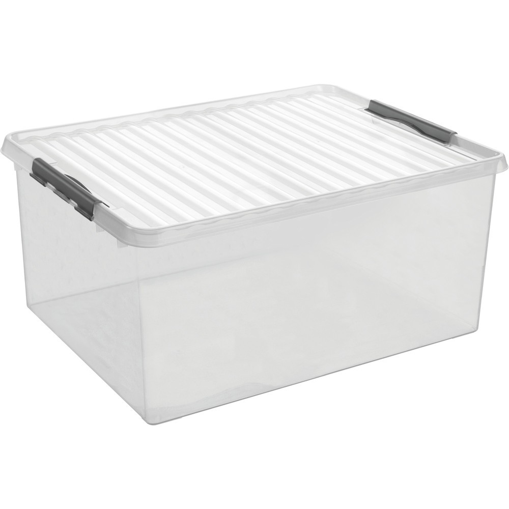 Produktabbildung Nr. 1: helit Aufbewahrungsbox "the q-line", mit Deckel, 120 Liter, transparent