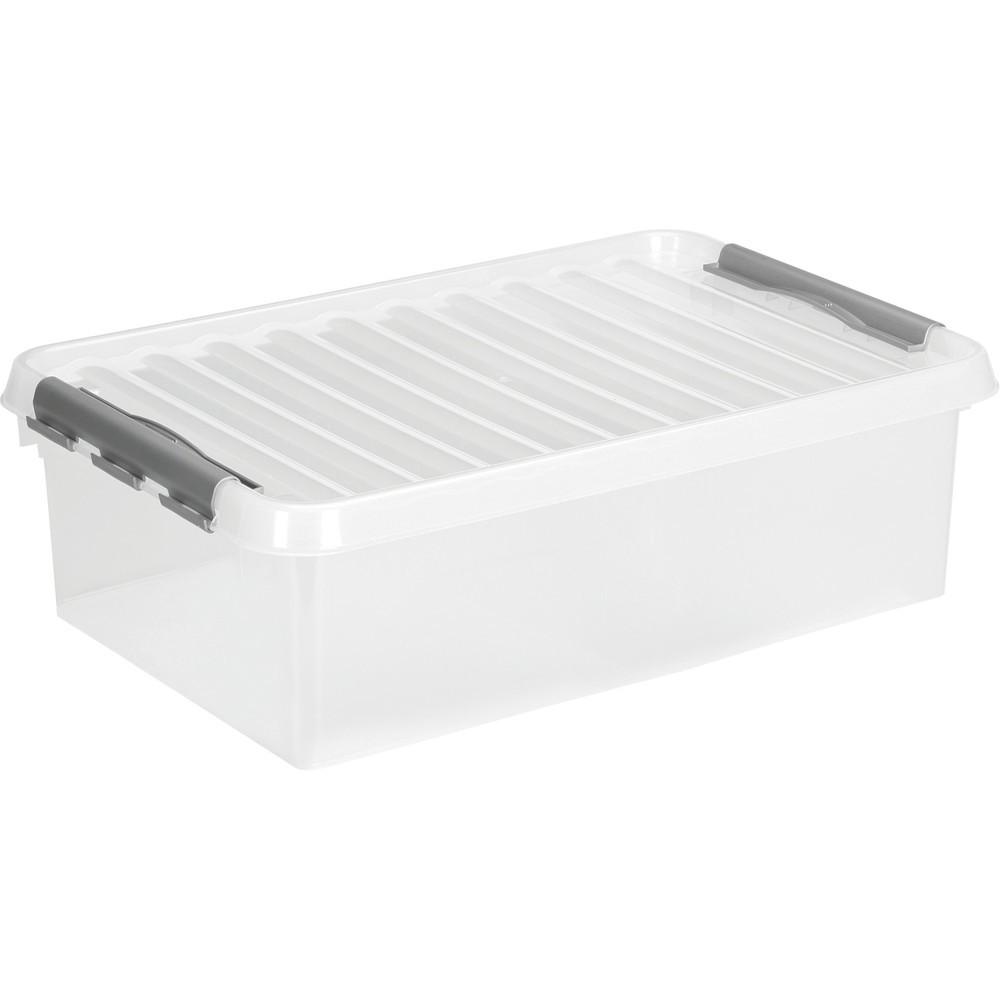 Produktabbildung Nr. 1: helit Aufbewahrungsbox "the q-line", mit Deckel, 32 Liter, transparent