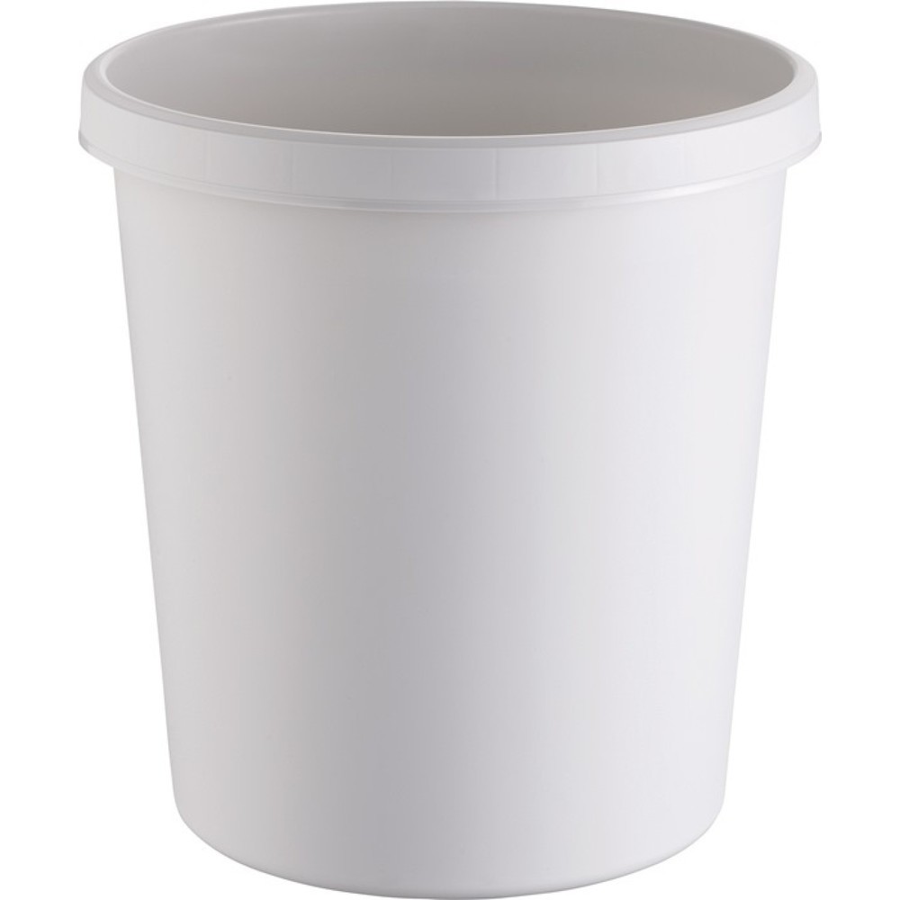 Produktabbildung: helit Papierkorb, Kunststoff, 18 l H331xØ315 mm mit Griffrand, lichtgrau