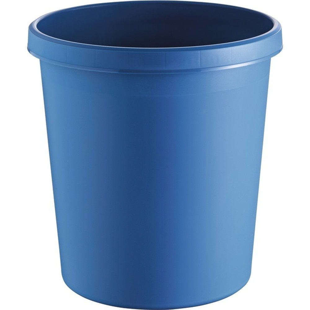 Produktabbildung: helit Papierkorb, Kunststoff, 18 l H331xØ315 mm mit Griffrand, blau
