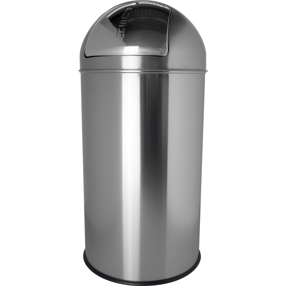 Produktabbildung Nr. 1: helit Push-Abfallbehälter "the dome“, 30 Liter, Edelstahl