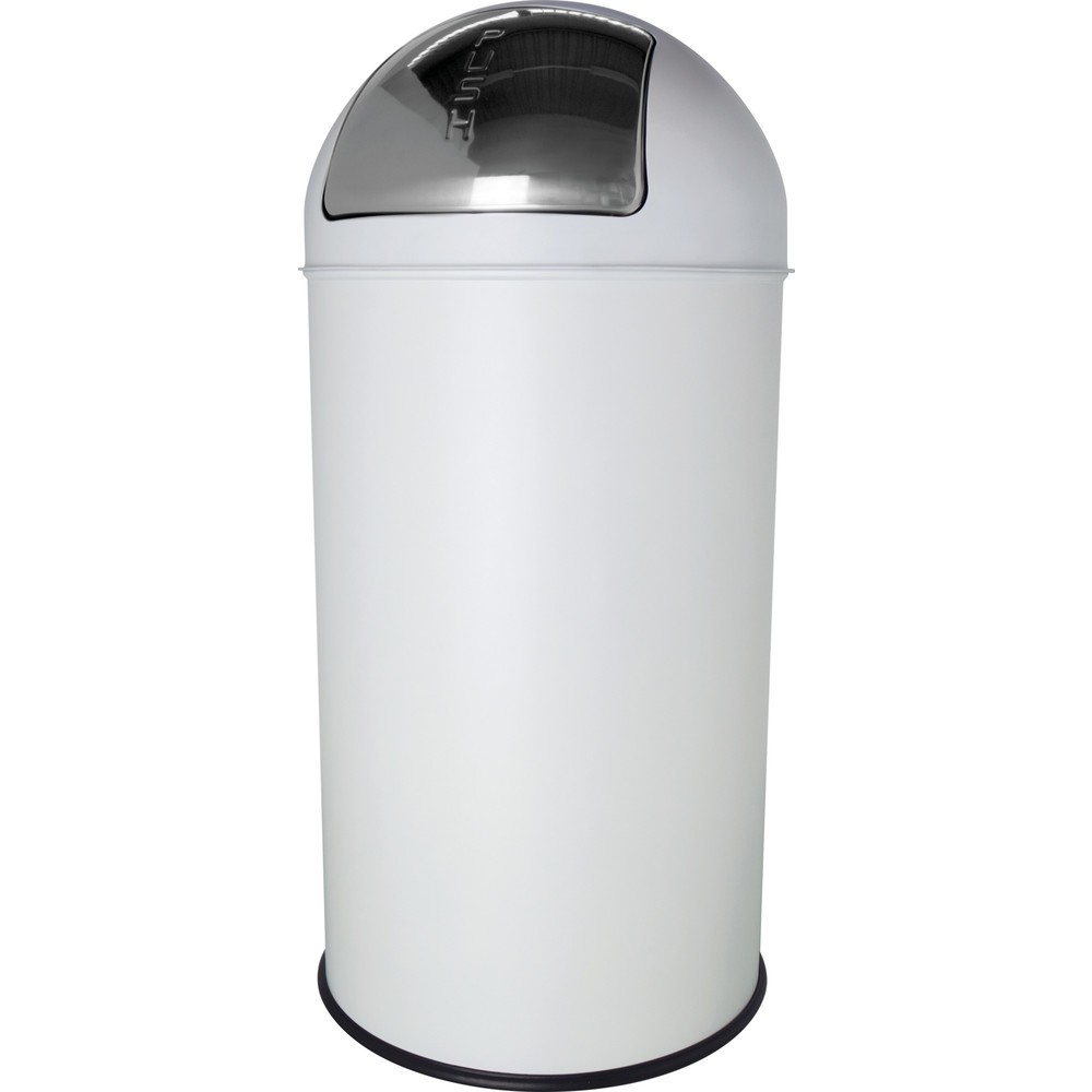 Produktabbildung: helit Push-Abfallbehälter "the dome“, 30 Liter, weiss