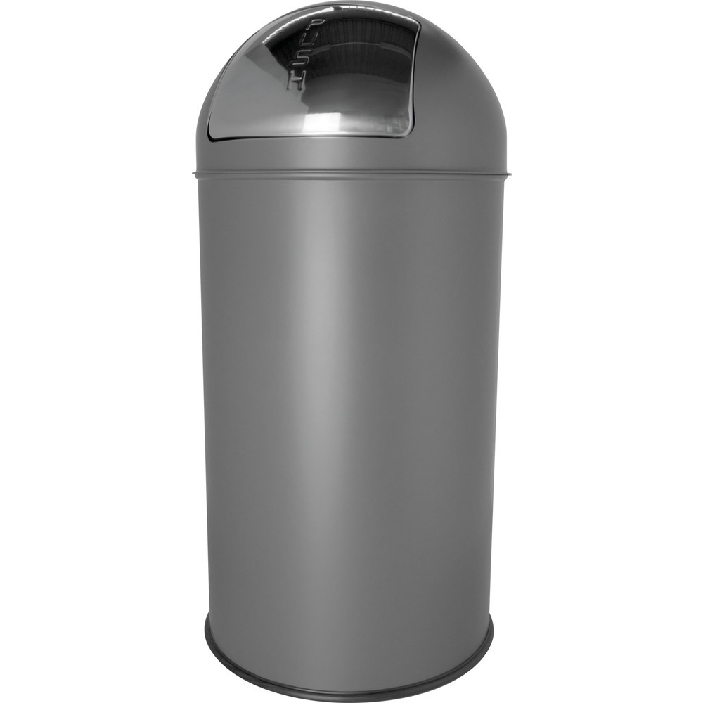Produktabbildung: helit Push-Abfallbehälter "the dome“, 30 Liter, mittelgrau