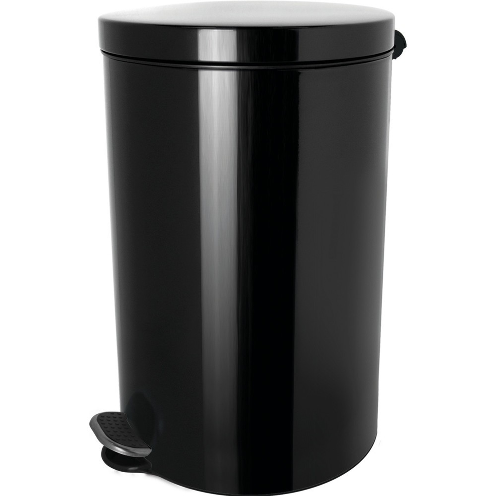 Produktabbildung: helit Tretabfallbehälter "the knight“, 3 Liter, Silberionen-Beschichtung, schwarz