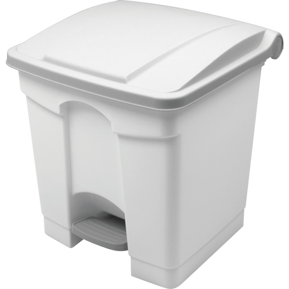 Produktabbildung: helit Tret-Abfallbehälter " the step“, 30 Liter, weiss