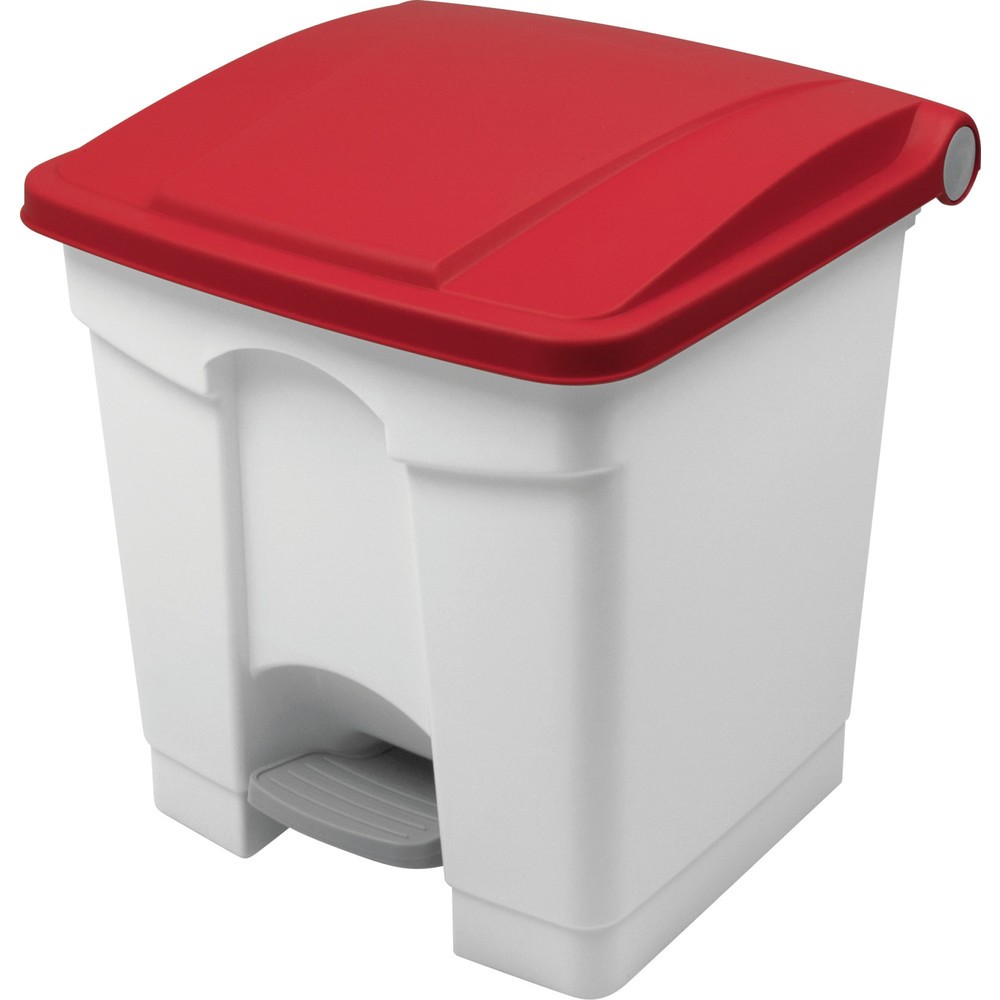 Produktabbildung: helit Tret-Abfallbehälter "the step“, 30 Liter, rot