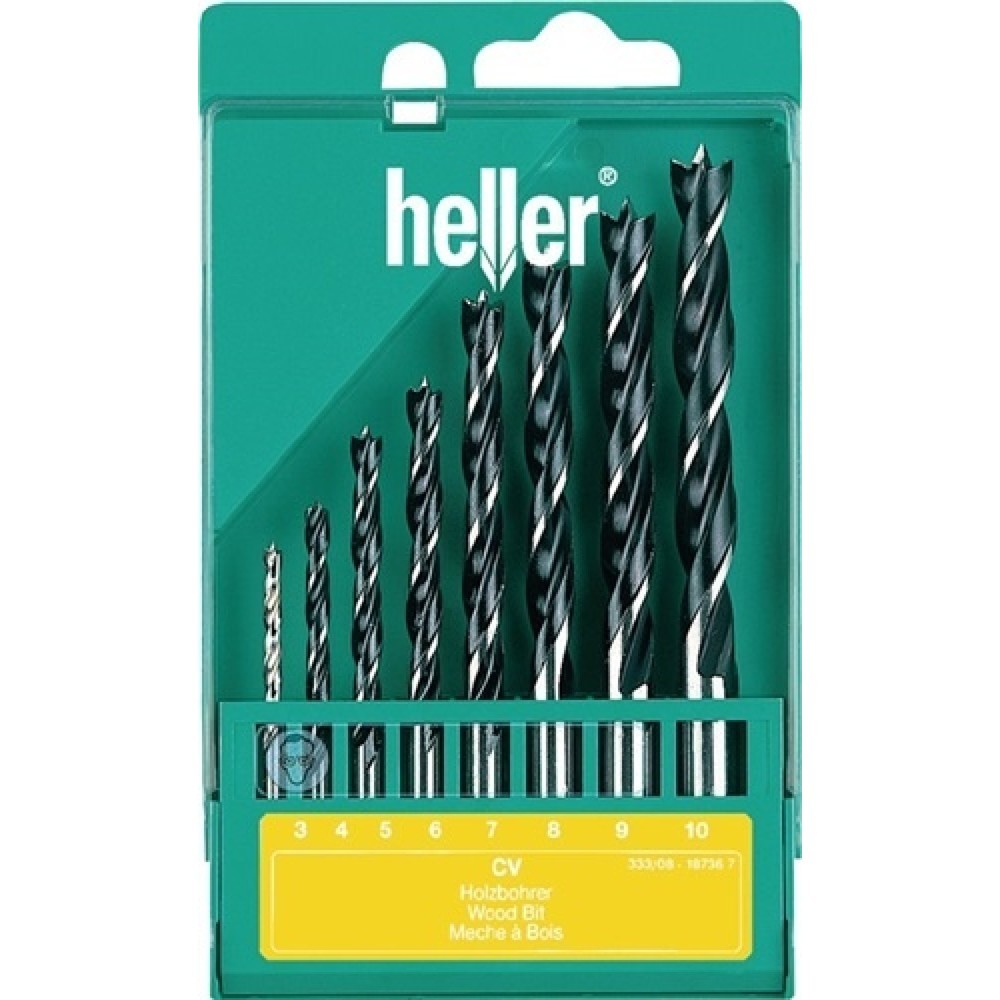 Produktabbildung: CV Holzspiralbohrersatz 8tlg.D.3,4,5,6,7,8,9,10mm CV-Stahl