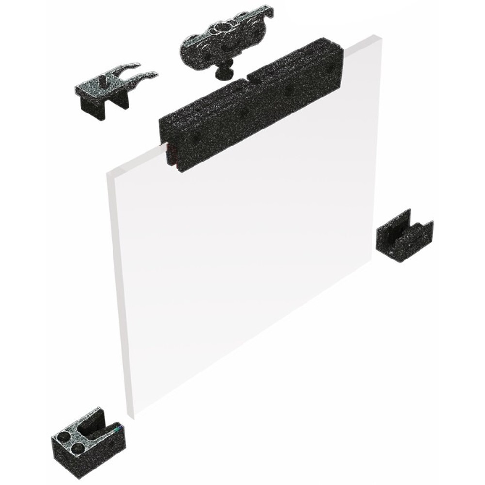 Produktabbildung: HELM Schiebesystem 73, Glastüren ESG 8 / 10 mm Komplettgarnitur, 80 kg