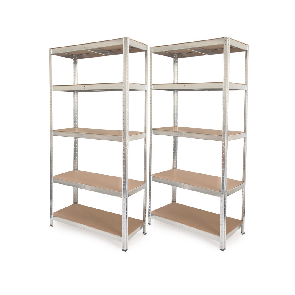 Produktabbildung: HEMMDAL 2er Set Fachbodenregal, verzinkt, Fachlast 175 kg, HxBxT 1.800 x 900 x 400 mm