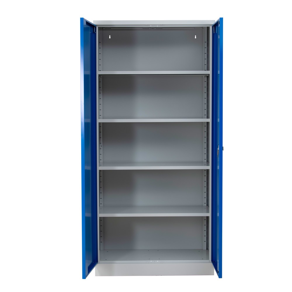 Produktabbildung Nr. 2: HEMMDAL Armoire à portes battantes, H x l x P 1 950 x 925 x 420 mm, gris clair/bleu gentiane
