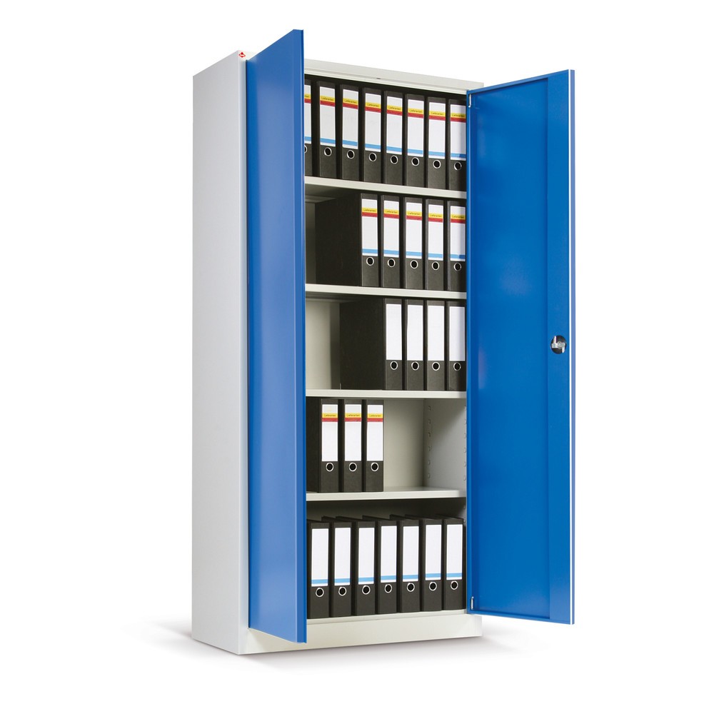 Produktabbildung Nr. 1: HEMMDAL Armoire à portes battantes, H x l x P 1 950 x 925 x 600 mm, gris clair / bleu gentiane