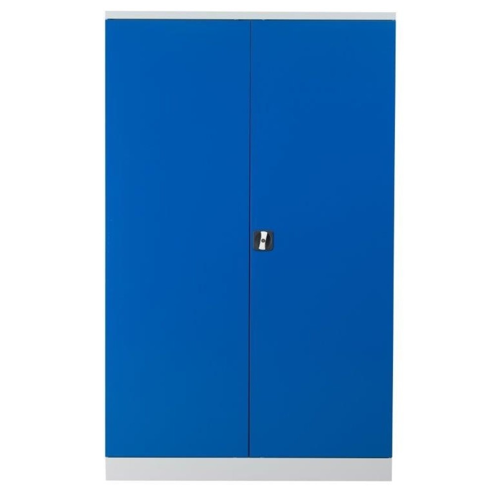 Produktabbildung Nr. 1: HEMMDAL Armoire à portes battantes d’atelier, H x l x P 1 950 x 1 200 x 500 mm, gris clair/bleu gentiane