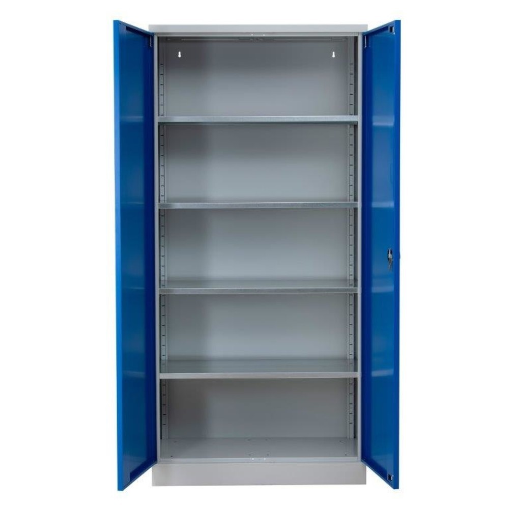 Produktabbildung Nr. 3: HEMMDAL Armoire à portes battantes d’atelier, H x l x P 1 950 x 925 x 500 mm, gris clair/bleu gentiane