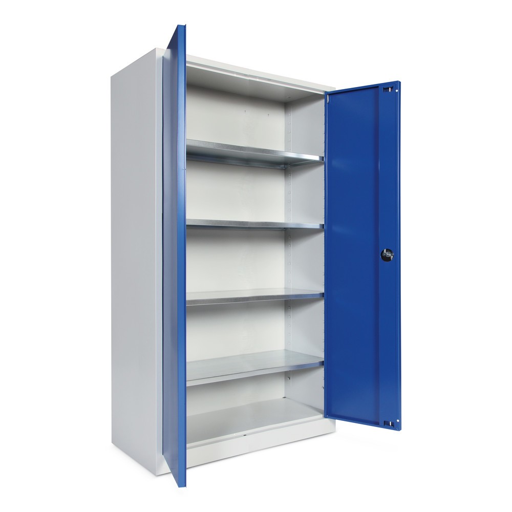 Produktabbildung Nr. 2: HEMMDAL Armoire à portes battantes d’atelier, H x l x P 1 950 x 1 200 x 600 mm, gris clair/bleu gentiane