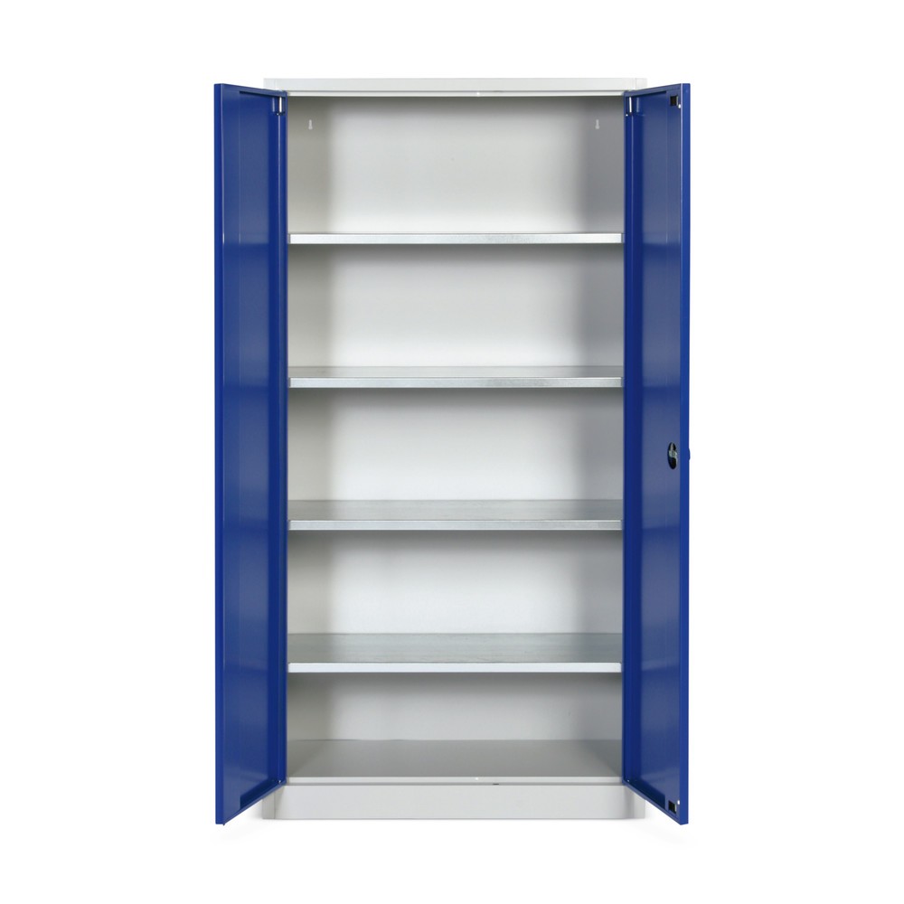 Illustration du produit: HEMMDAL Armoire à portes battantes d’atelier, H x l x P 1 800 x 800 x 380 mm, gris clair/bleu gentiane
