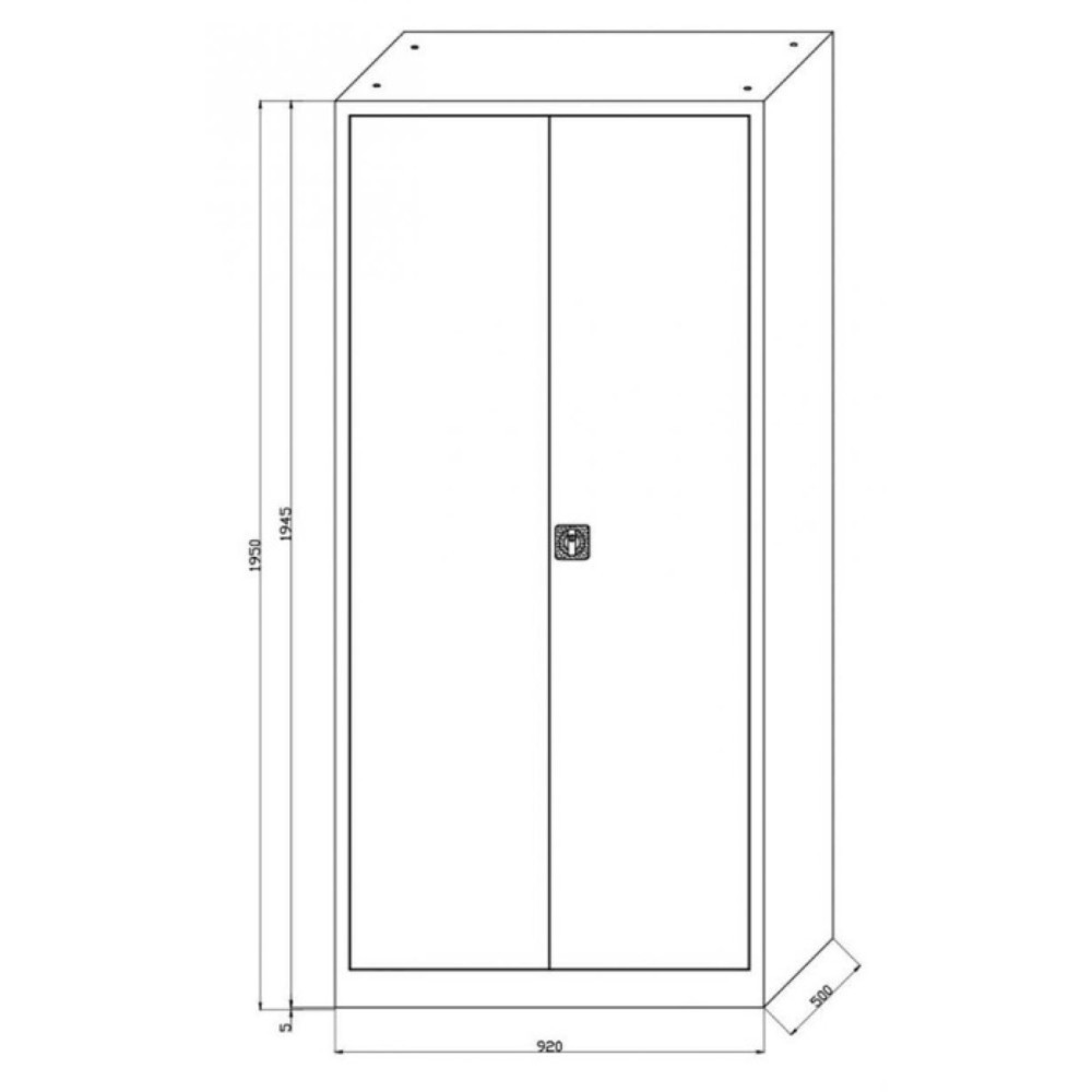 Produktabbildung Nr. 2: HEMMDAL Armoire en acier HS-XBT, 5 HC, HxlxP 1 950 x 1 200 x 500 mm, tablettes revêtues par poudrage, gris clair