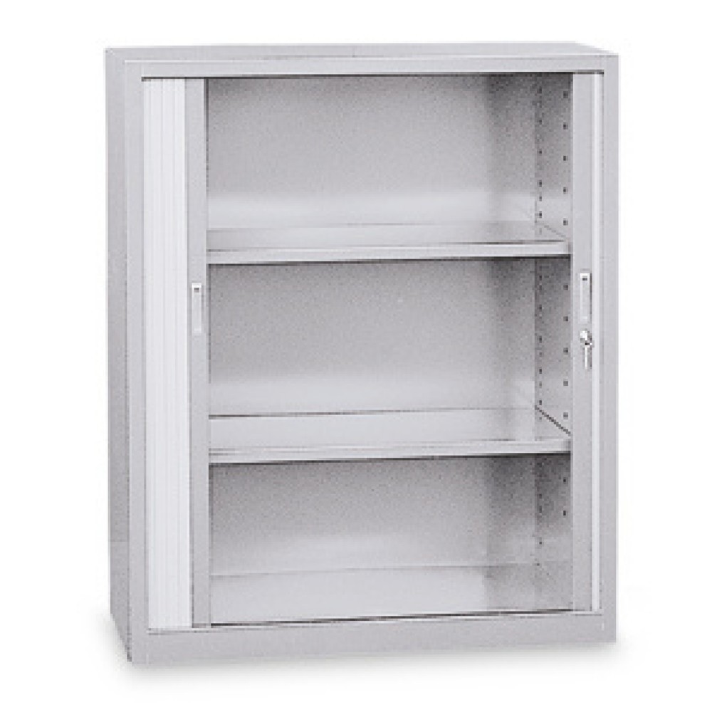 Illustration du produit: HEMMDAL Armoire à volet roulant d’atelier, H x l x P 1 050 x 1 200 x 460 mm, tablettes gris clair