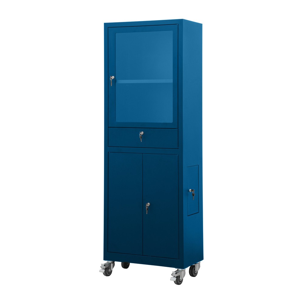 Illustration du produit: HEMMDAL Armoire informatique mobile HCS-1, HxlxP 1 750 x 650 x 550 mm, bleu gentiane