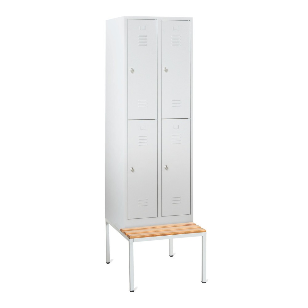 Illustration du produit: HEMMDAL Armoire-penderie avec banc, 2 niveaux, 4 compartiments, fermeture à pêne tournant