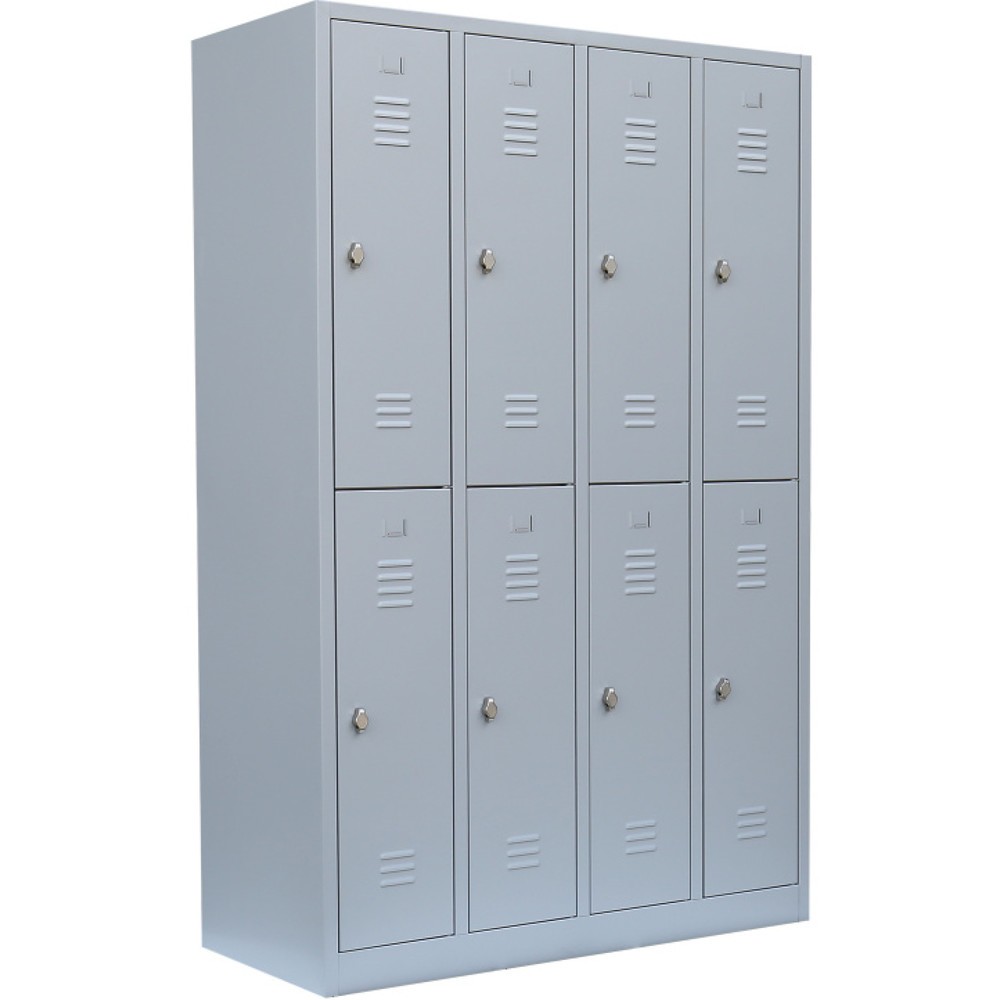 Produktabbildung Nr. 4: HEMMDAL Armoire-penderie avec socle HG-S-1, fermeture à pêne tournant, 2 étages, 8 casiers, gris clair