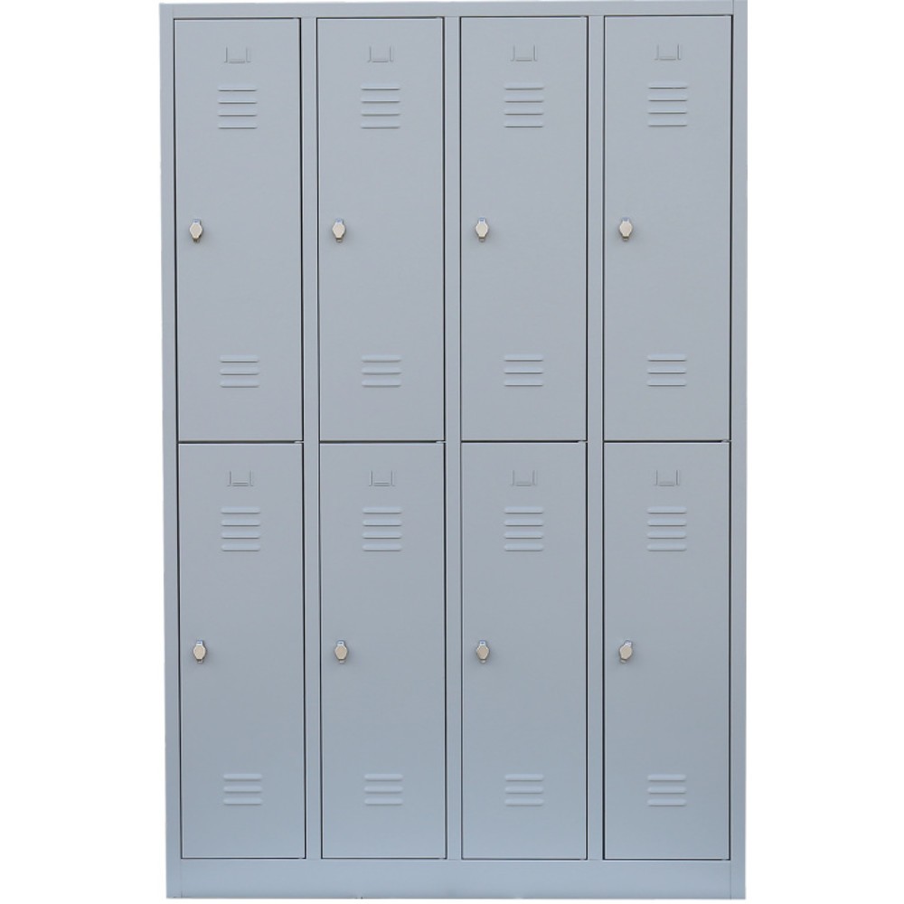 Produktabbildung Nr. 1: HEMMDAL Armoire-penderie avec socle HG-S-1, fermeture à pêne tournant, 2 étages, 8 casiers, gris clair