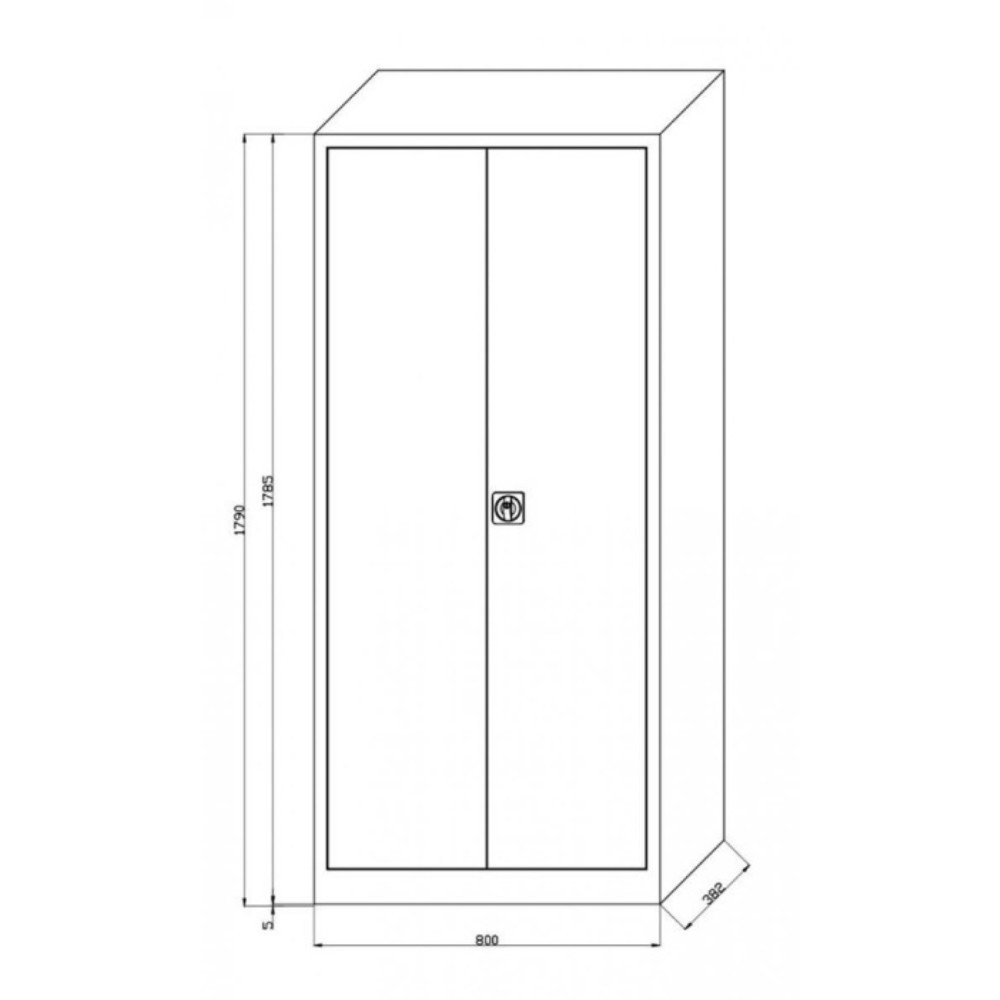N° de l'image du produit 3 : HEMMDAL Armoire universelle HUS-1, serrure à cylindre à pêne tournant, 4,5 HC, HxlxP 1 800 x 800 x 380 mm, tablettes galvanisées, gris clair / bleu gentiane