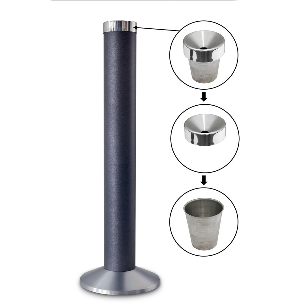 Produktabbildung Nr. 2: Cendrier sur colonne HEMMDAL en aluminium, gris pierre de lune