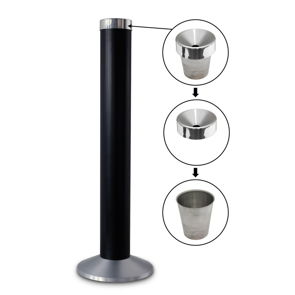 N° de l'image du produit 2 : Cendrier sur colonne HEMMDAL en aluminium, noir