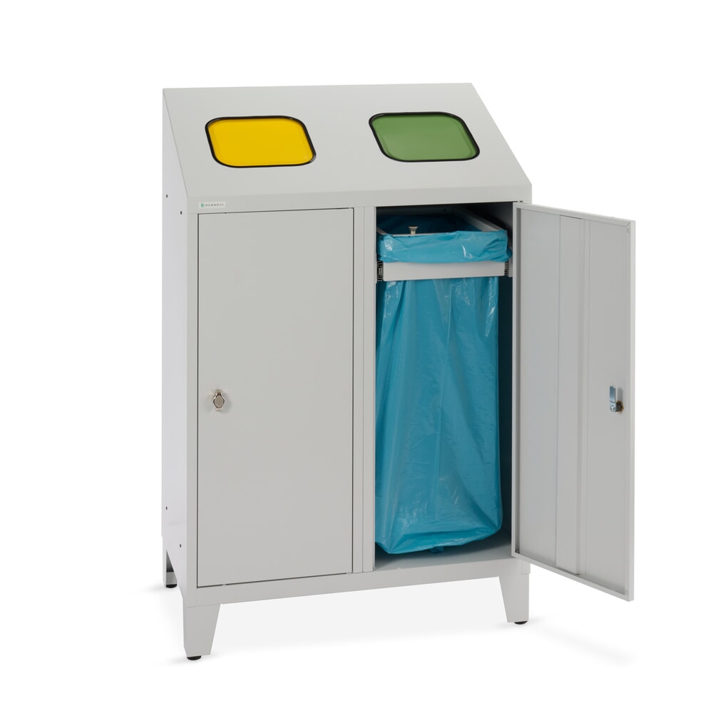 Produktabbildung Nr. 6: HEMMDAL Collecteur de déchets de recyclage Duo, avec 2 supports de sac, 120 litres chacun