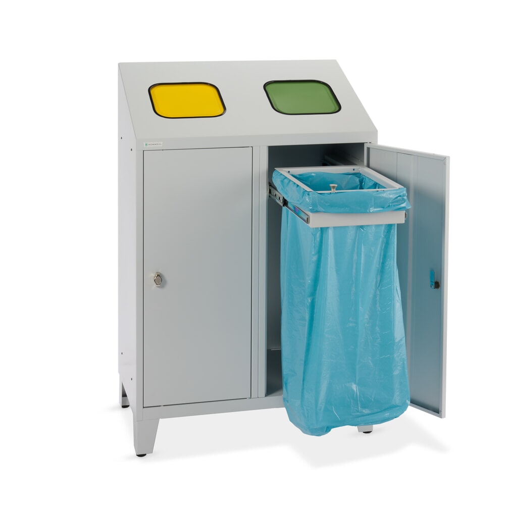 Produktabbildung Nr. 7: HEMMDAL Collecteur de déchets de recyclage Duo, avec 2 supports de sac, 120 litres chacun