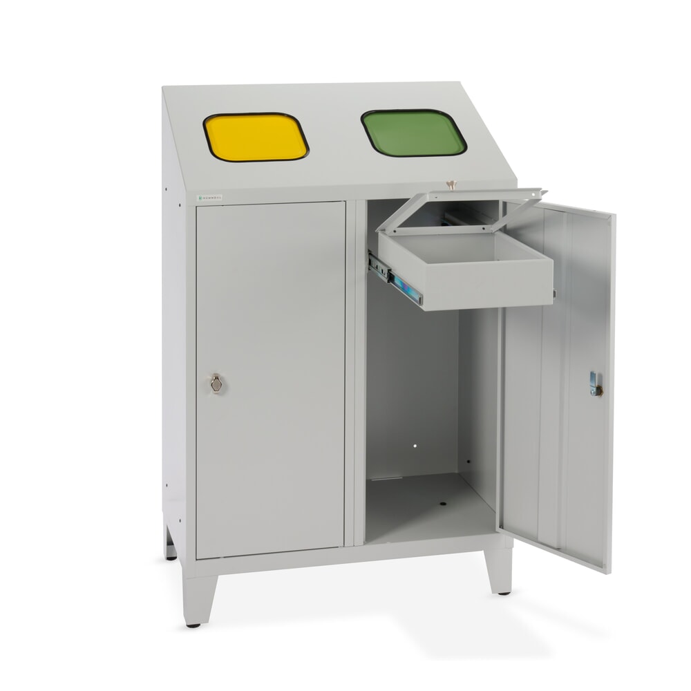 Produktabbildung Nr. 8: HEMMDAL Collecteur de déchets de recyclage Duo, avec 2 supports de sac, 120 litres chacun