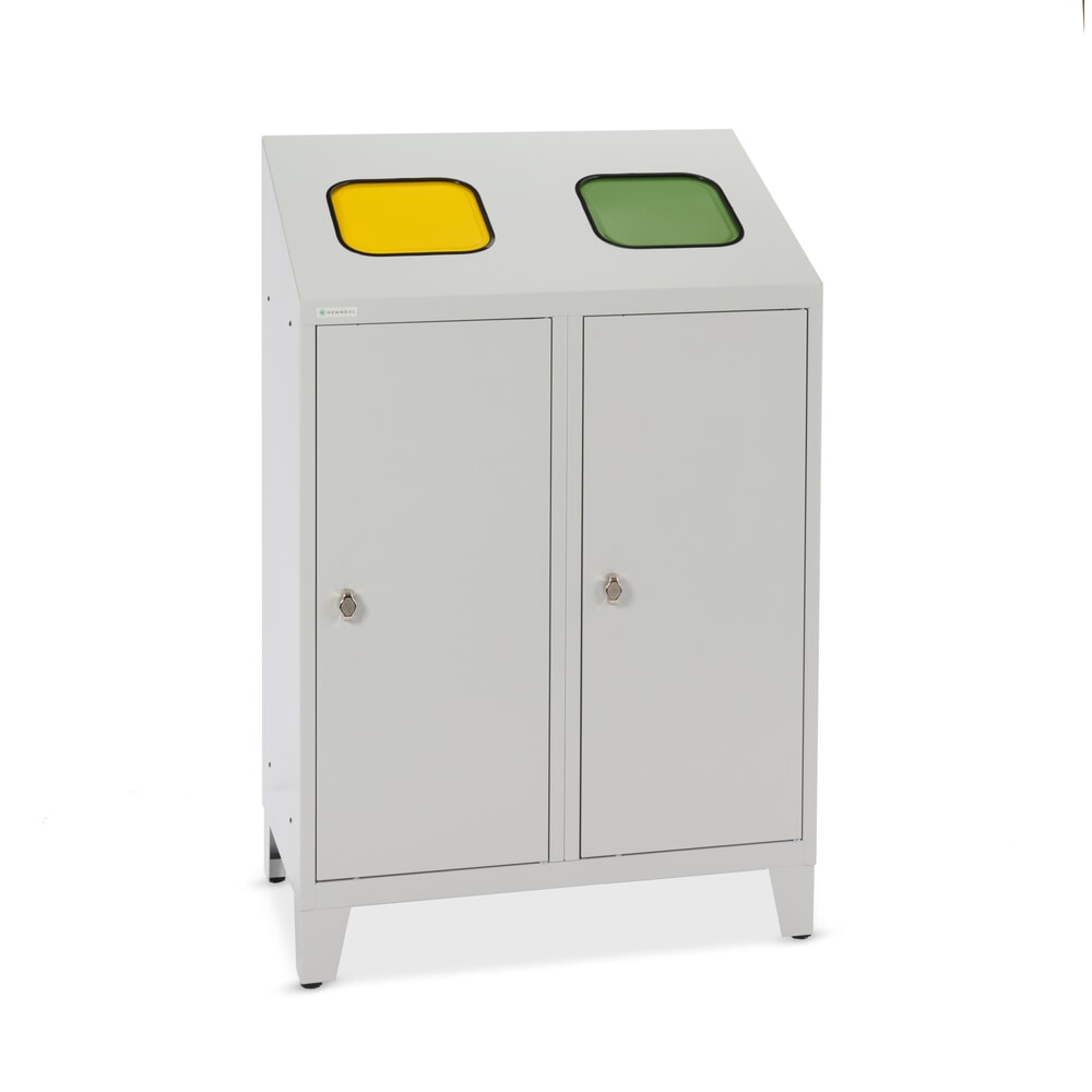 Illustration du produit: HEMMDAL Collecteur de déchets de recyclage Duo, avec 2 supports de sac, 120 litres chacun