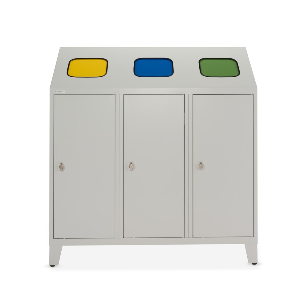 Produktabbildung Nr. 7: HEMMDAL Collecteur de déchets de recyclage Trio, avec 3 conteneurs intérieurs, 120 litres chacun