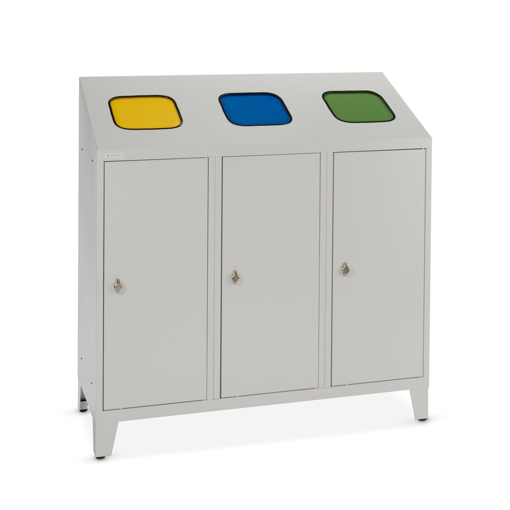 Illustration du produit: HEMMDAL Collecteur de déchets de recyclage Trio, avec 3 conteneurs intérieurs, 120 litres chacun