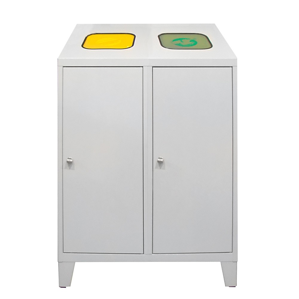 Illustration du produit: HEMMDAL Collecteur de déchets de recyclage Duo, avec 2 conteneurs intérieurs, 120 litres chacun