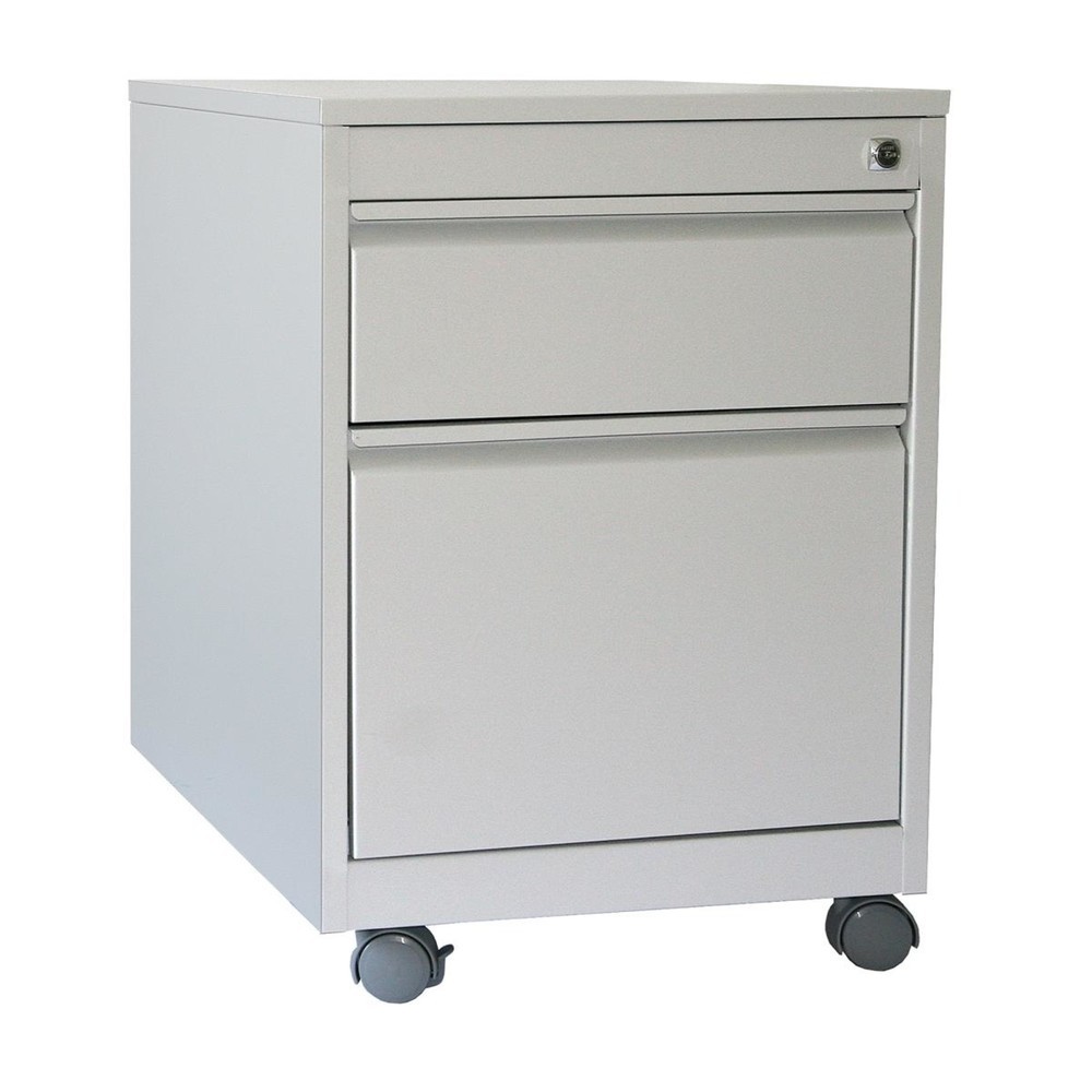Illustration du produit: HEMMDAL Conteneur à roulettes Standard avec 2 tiroirs, HxlxP 610 x 600 x 400 mm, gris clair