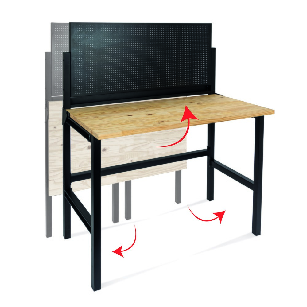 Produktabbildung Nr. 3: HEMMDAL Établi, pliable, capacité de charge 150 kg, paroi perforée avec 10 crochets
