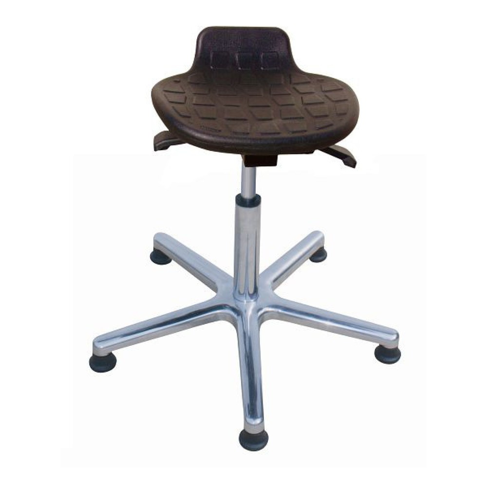Produktabbildung Nr. 1: HEMMDAL Hocker Komfort, PU-Sitz, Sitzhöhe 410-540 mm, Aluminiumbasis, Bodengleiter