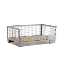 Produktabbildung Nr. 4: HEMMDAL Industrie-Gitterbox mit halb abklappbarer Längswand, HxBxT 500 x 1.240 x 835 mm, steingrau